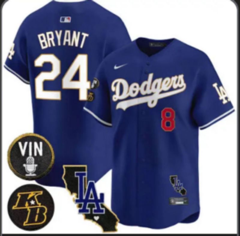 Men 2025 Los Angeles Dodgers #24 Bryant Blue gold Nike MLB Jersey style 7073